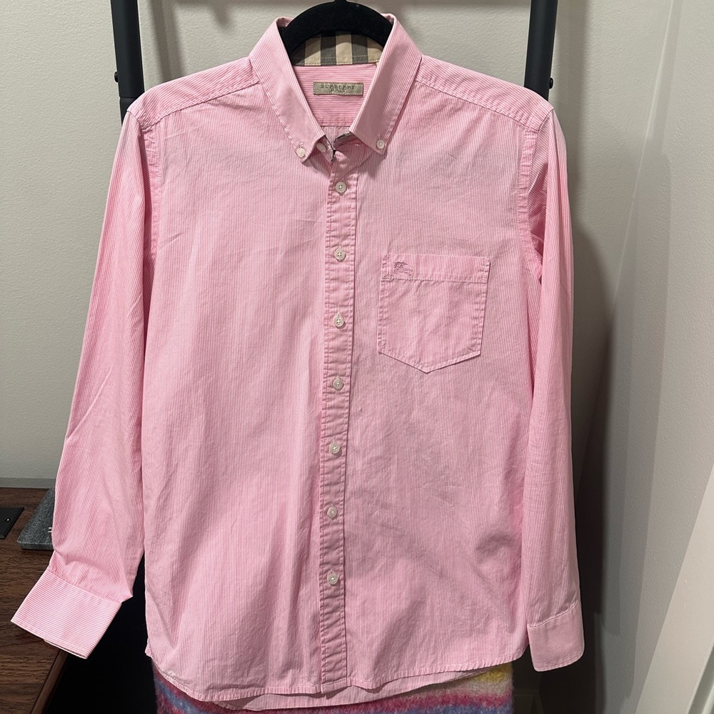Burberry Light Pink Button-Down Collar Shirt - image 1